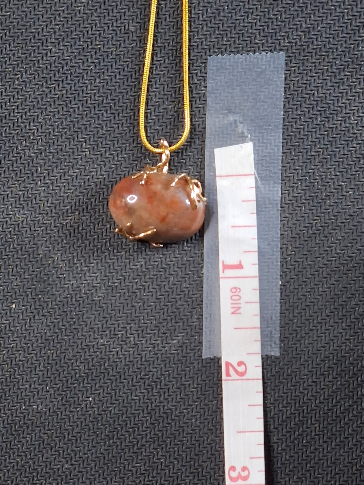Pumpkin Jasper Gold Wire Wrap Freeform — Yakima River Canyon — The Pumpkin