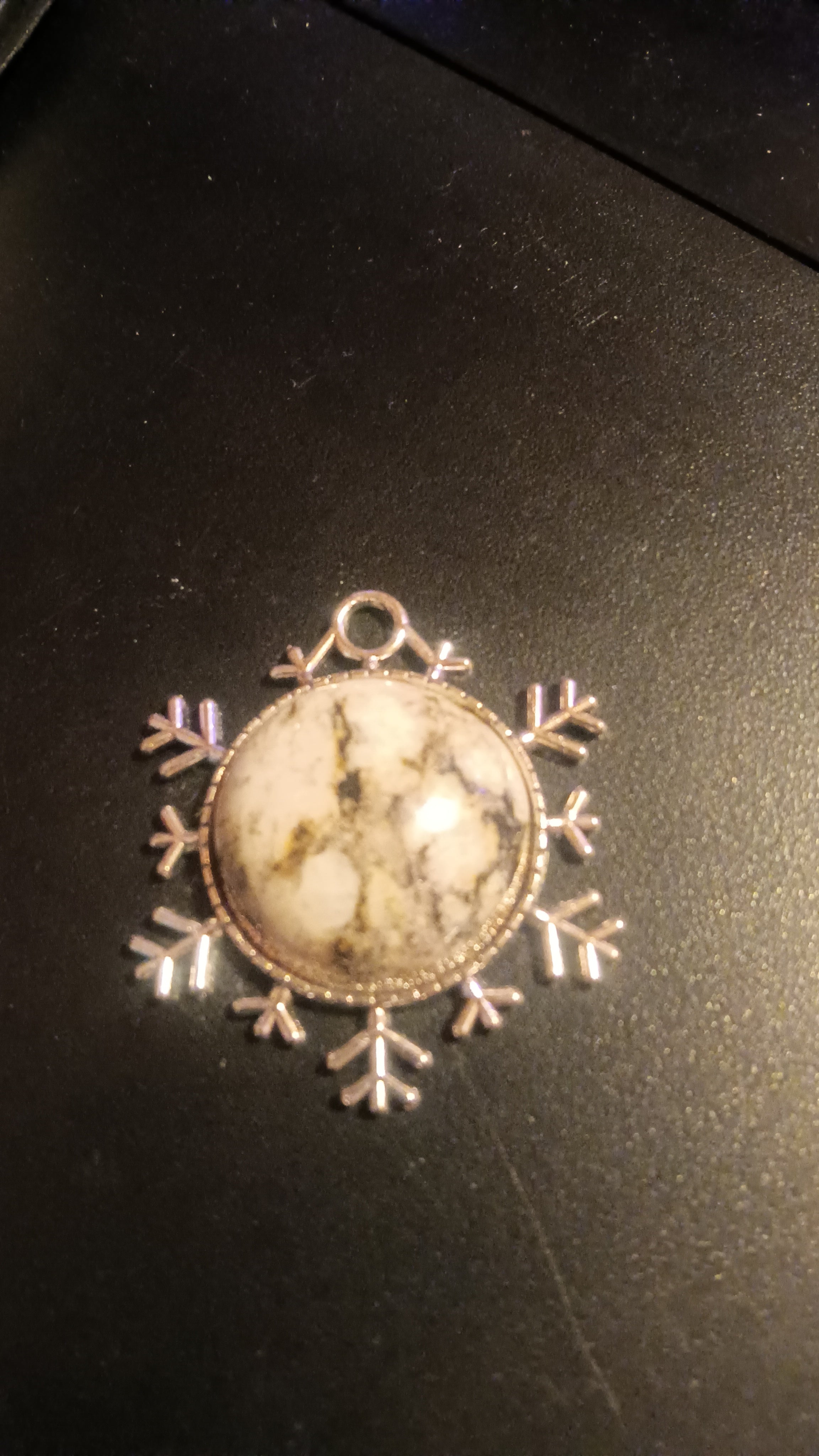 Large, clean pure white snow quartz microcrystalline freeform cabochon, highly polished with even light reflection. Handcrafted gemstone pendant. Rockhound Studio.