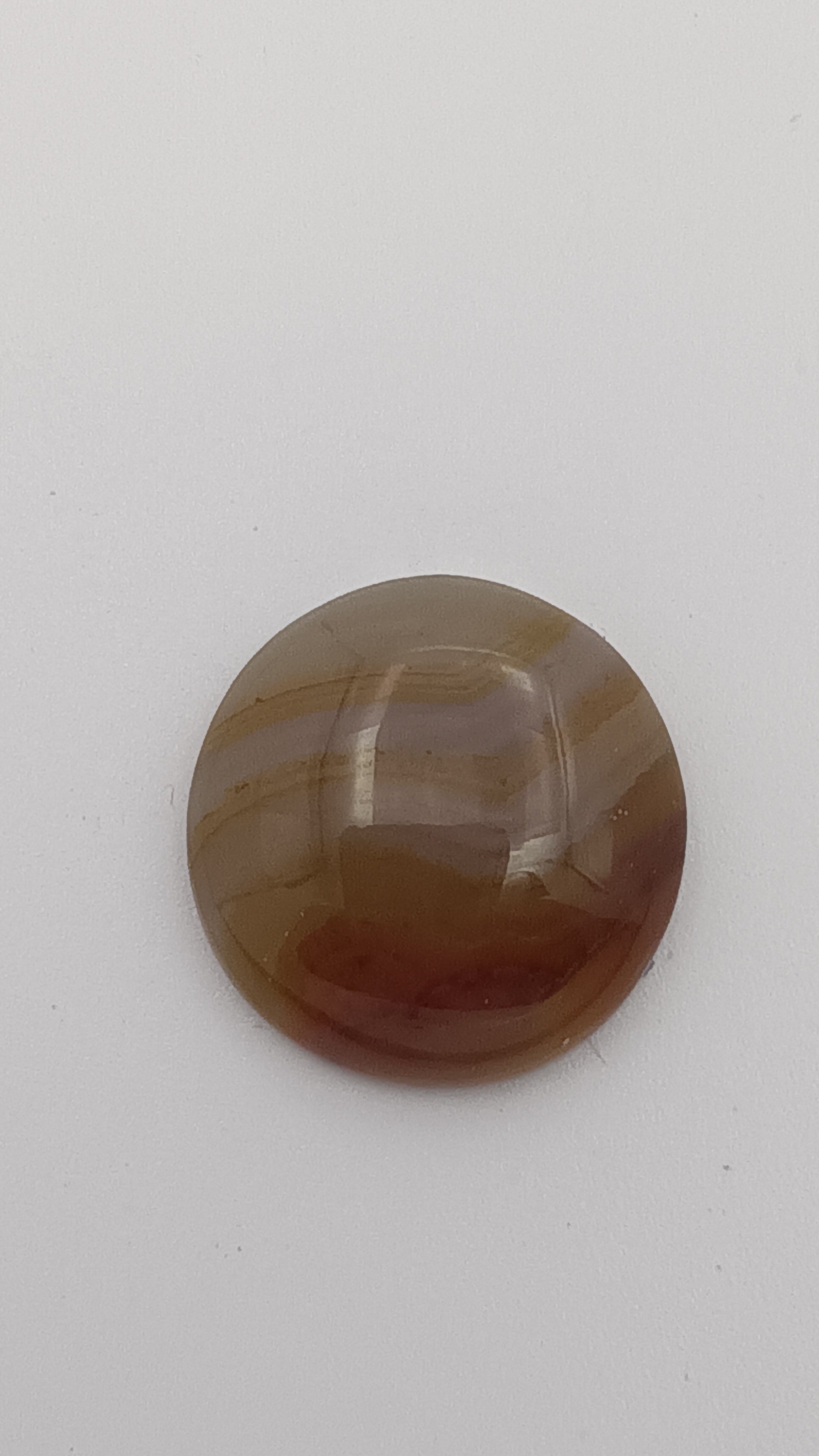 Botswana agate round 19mm caramel grey wave pattern loose stone by Jones Stones USA
