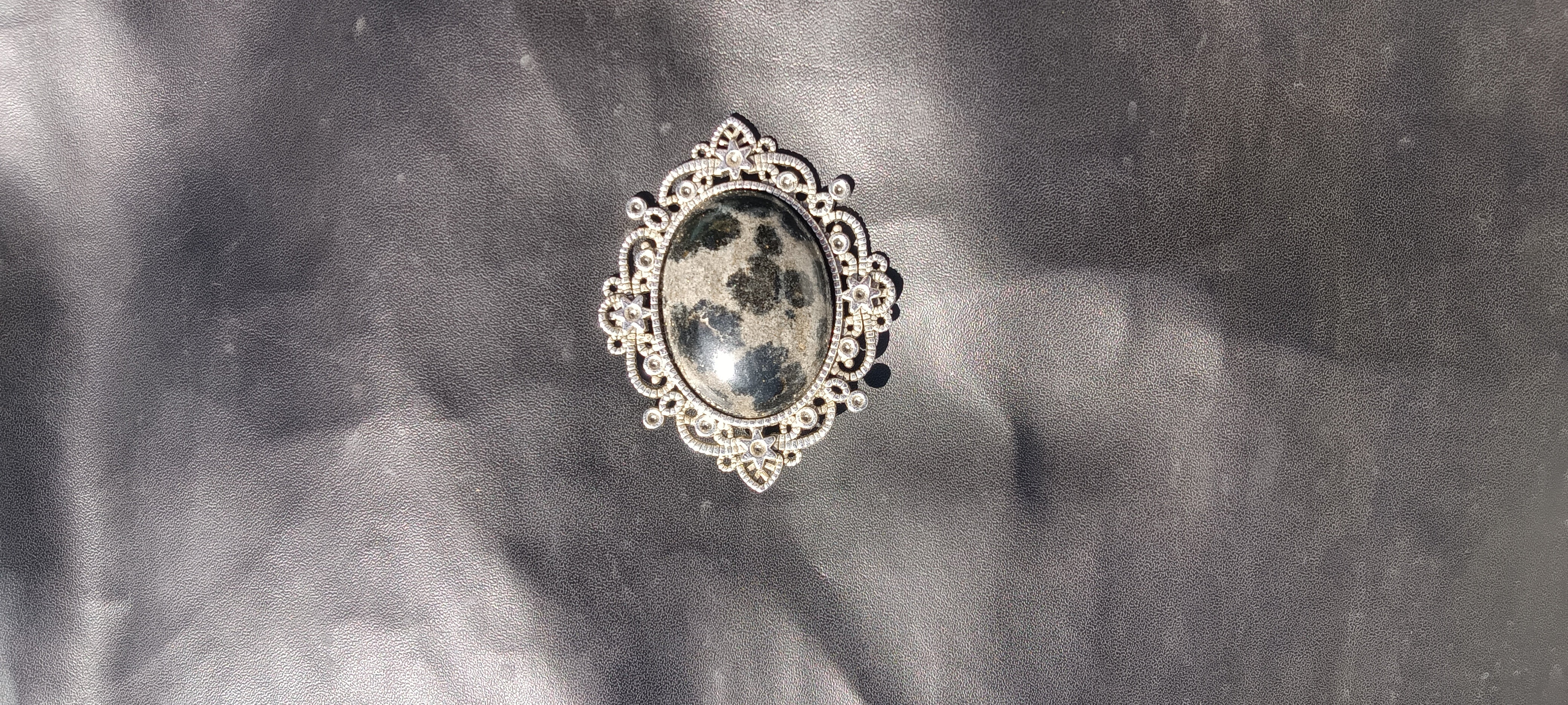 Spokane River Dalmatian Hornblende Cabochon — The Spokane Dalmatian